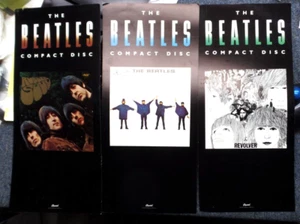 (3) Beatles Compact Disc 1987 Promo Posters Help! Revolver Rubber Soul - Picture 1 of 14