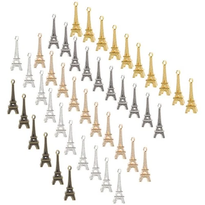  60 Pcs Pendentif Tour Eiffel Porte Clé Bijoux DIY Porte-clés Rétro - Photo 1/4
