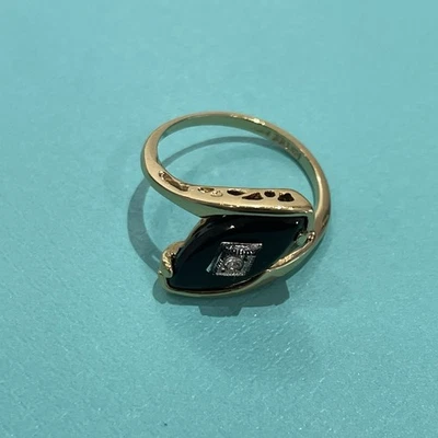 Anillo De Colección 14KT GE ESPO Joseph Esposito Ónix Dos Tonos Talla 6.5 Foto 1 de 4