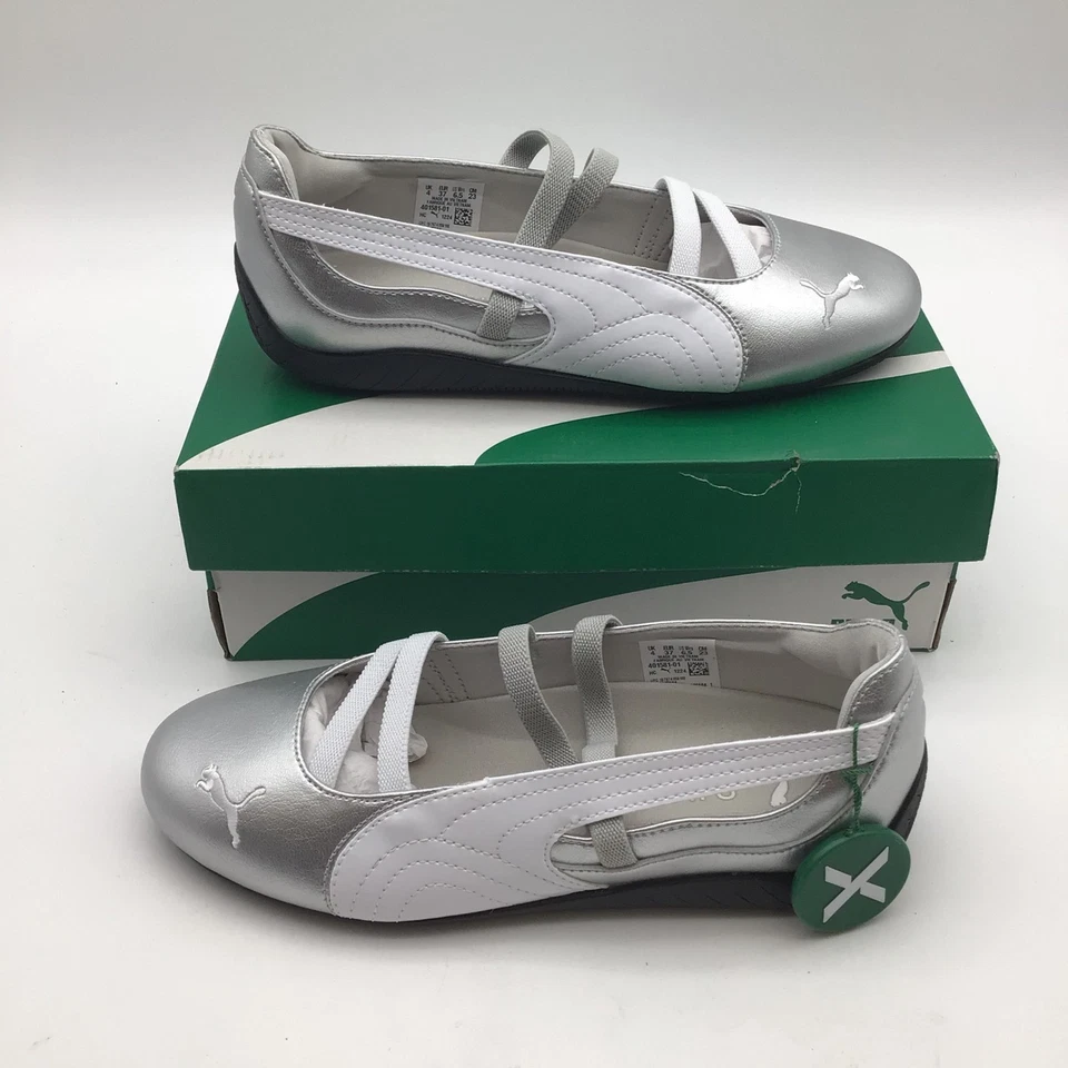 Chinelo Puma Speedcat Ballet Metálico Feminino 401581 01 Prata Branco Tamanho 6.5 Novo - Imagem 1 de 4