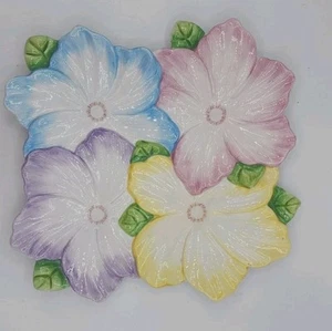 Vintage 1992 Bombay Company Spring Flower Floral Platter Plate Tray - Picture 1 of 7