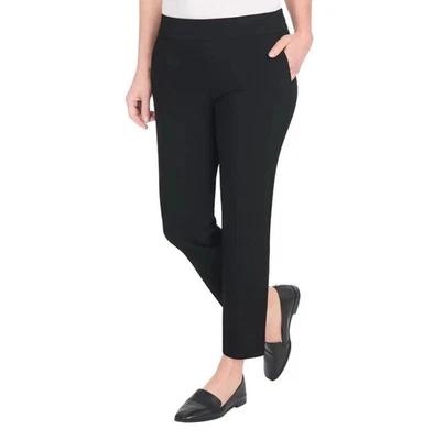 Hilary Radley Women's Pull-On Ankle Pants, Black Size XL - Image 1 of 4