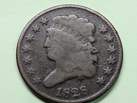 1828 Classic Head Half Cent 13 Stars Cover