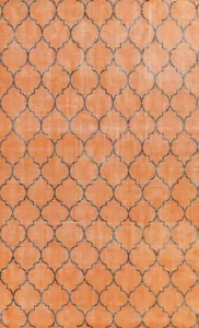 Vintage Style ORANGE Modern Hand-knotted Trellis Oushak Oriental Area Rug 8'x11' - Picture 1 of 12