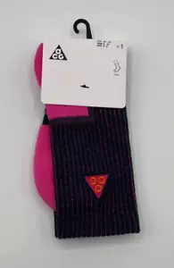 Nike ACG Crew Socks 1 Pair Dark Blue and Pink Women's Size 6-10 FB3341-478 - Picture 1 of 3