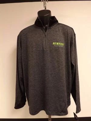 Nueva Camisa de Rendimiento Newport Rhode Island Adulto Grande L Gris/Negro 1/4 Cremallera Foto 1 de 4