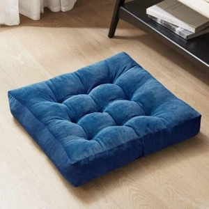 Meditation Floor Pillow, Square Large Pillows Seating for Adults, Navy Tufted... - Picture 1 of 7