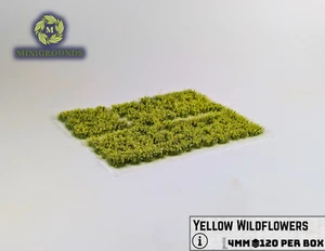 Static Grass Tufts–Yellow Wildflowers 4mm|Self-Adhesive Wargaming Terrain Basing - Picture 1 of 5