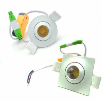 Mini faretto led Quadrato Rotondo 3W Cob faro led controsoffitto con Driver - Immagine 1 di 4