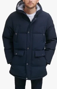 Dockers Mens Arctic Cloth Heavyweight Parka Navy Blue S - Picture 1 of 7