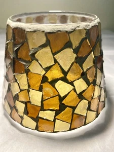 Mosaico decorativo para interiores del hogar con sombra de vela ámbar y naranja - Imagen 1 de 9
