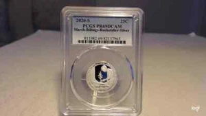 2020 S SILVER QUARTER 25C MARSH BILLINGS-ROCKEFELLER- PCGS PR69DCAM BLUE LABEL - Bild 1 von 2