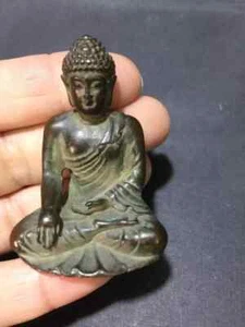 Antico Buddismo Tibetano Bronzo Medicina Buddha Sakyamuni Shakyamuni Buddha Statua M - Foto 1 di 5