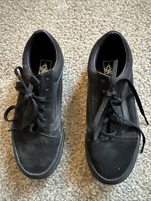 Vans Old Skool 721454 Low Top All Black Suade Thick Sole Off the Wall Sz 3.5 W 5 - Image 1 of 3