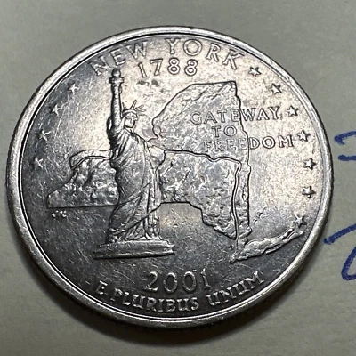 2001-D 25C New York 50 States Quarter 7910N - Image 1 of 3
