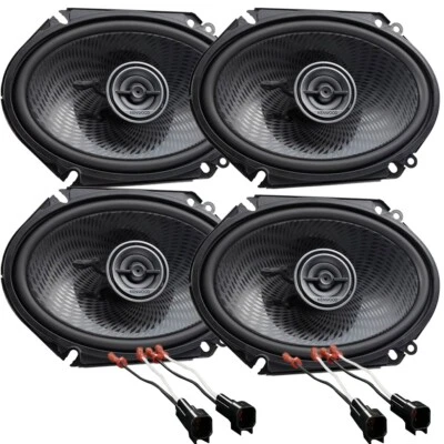 Kenwood 360W Max 6 x 8" (5x7) Front/Rear speakers kit for 2005-2014 Ford Mustang