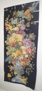 C2 - 1/2 Tapestry Hanging Wall Corona Décor Urn W/ Fruit & Flowers 26” x 56” - Picture 1 of 6