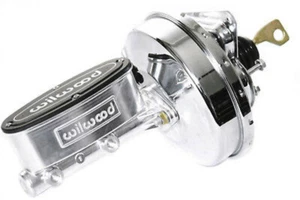67-70 Ford Mustang Polished Wilwood Master Cylinder & Chrome Power Brake Booster - Picture 1 of 6
