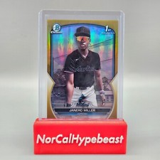 2023 Bowman Chrome Baseball Janero Miller 1st BCP-184 Gold Refractor /50