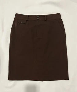 Ralph Lauren Straight Pencil Skirt Womens Size 8 Brown Knee Length Pre Owned - Picture 1 of 10