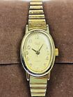 Vintage Timex Gold Tone Ladies Cocktail Watch Stretch Band Needs Battery
