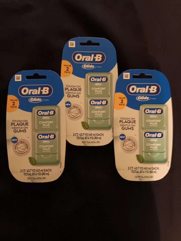 Oral B Glide Comfort Plus Floss Total 262yd - New! - 3 Double Pack - Six Total - Image 1 of 1