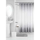 17-Piece Gray Weave Polyester/Ceramic Shower Curtain Bathroom Accessory Set Gray