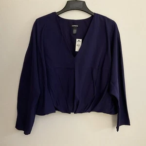 Express Women Crop Top Size XL Purple V-Neck NWT - Picture 1 of 6