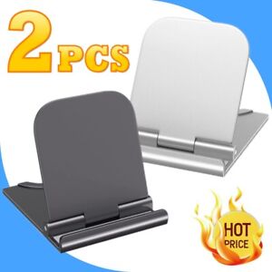 2Pack Adjustable Cell Phone Holder Stand Folding Foldable Thin Cradle Desk Mount