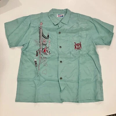 Винтажная футболка с молнией на пуговицах Japan Market 50th State Hawaii Surf - Изображение 1 из 4