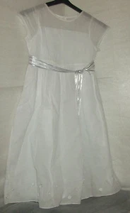 JACADI ROBE BLANCHE BRODEE MAIN AVEC MANCHES 6 ANS/116 CM COTON - Picture 1 of 10