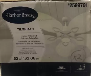 Harbor Breeze Tilghman 52" Indoor/Outdoor Ceiling Fan, Wicker Blades - SEALED - Picture 1 of 3