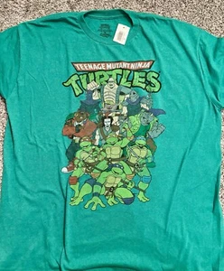 Teenage Mutant Ninja Turtles Character Collage T-Shirt Men’s XL Casey Krang - Picture 1 of 3