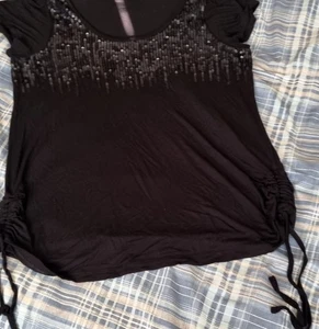 Lovely Ladies Black Sequined Top Size 18 - Picture 1 of 10