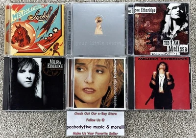 Lot Of 6 MELISSA ETHERIDGE CDs - Lucky, Secret, Yes I Am, Brave, Breakdown, S/T - Imagem 1 de 2