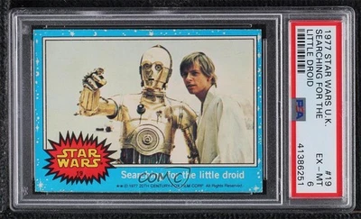 1977 Topps Star Wars UK Edition C-3PO Luke Skywalker #19 PSA 6 0t8q - Image 1 of 3