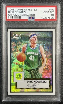 DIRK NOWITZKI PSA 10 2005-06 TOPPS 1952 STYLE #46 CHROME REFRACTOR 178/299 POP 9 - Image 1 of 2