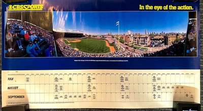Vintage Chicago Cubs Poster Wrigley Field 360 Degree MLB Baseball 90s CBS Sports - Image 1 of 4