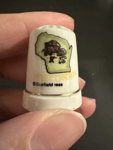 Wisconsin Barn Thimble Souvenir Scofield 1988 - Picture 1 of 7