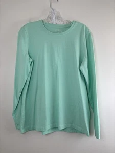 LL Bean Top Baumwolle Rundhals Damen Medium Reg Mintgrün Langarm - Bild 1 von 10