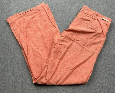 Pantalones Pilcro and the Letterpress Mezcla de Lino Mujer 6 Pierna Ancha Coral Rojo Rosa Foto 1 de 4