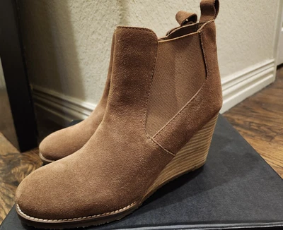 Nuevo botín de cuña de cuero gamuza Diba para mujer, marrón/óxido, talla 9,5 Foto 1 de 4