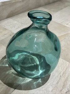 Vidrios San Miguel Zwiebelvase 100 % recyceltes Glas 7 Zoll aquablau Handarbeit Spanien - Bild 1 von 10