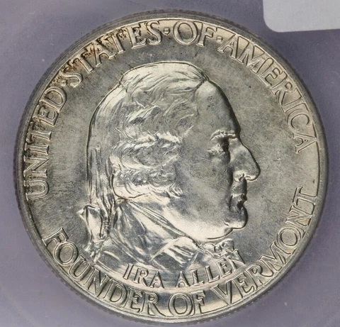 1927-P 1927 Vermont Commemorative Half Dollar 50c ICG - MS65 Cover