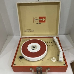 Imperial Solid State Party Time Record Player Portable Turntable Works Red - Picture 1 of 3