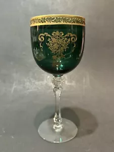 DIFFICILE DA TROVARE TIFFIN FRANCESCANO MELROSE VERDE ORO ALTO VINO BICCHIERE ACQUA CALICE - Foto 1 di 5