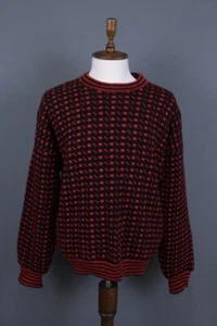 Devold Norway Knit Black Pritned Wool Ski Vintage Sweater Size XL / 54 - Picture 1 of 13
