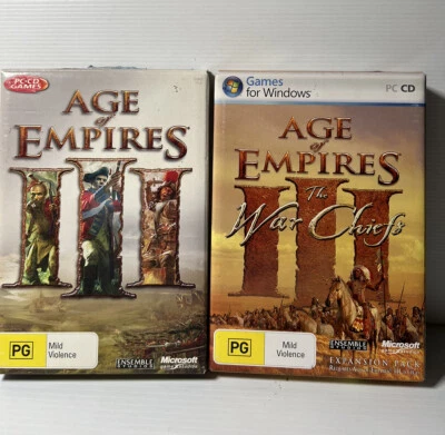 Age of Empires 3 + War Chiefs Expansion Pack PC Game BOXES and Instructions ONLY - Image 1 of 4