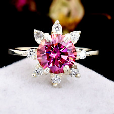4.00 Ct Pink Treated Diamond Ring Clarity VVS1 Certified ! Engagement Ring