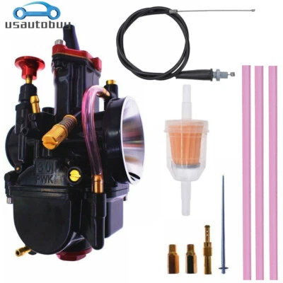 Performance Motorcycle Dirt Bike Power Jet Carburetor PWK 30mm & Throttle Cable - Image 1 of 4